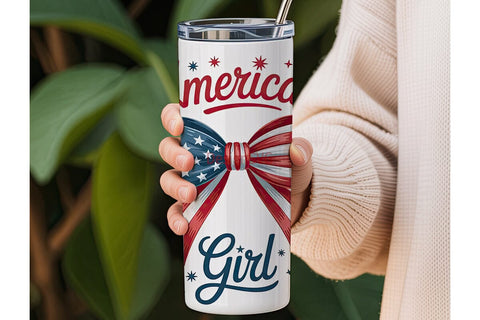 American Girl 20oz Tumbler Wrap Sublimation DesignSVG 