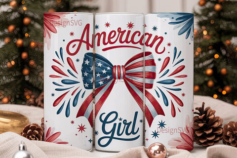 American Girl 20oz Tumbler Wrap Sublimation DesignSVG 