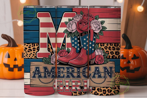 American Girl 20oz Tumbler Wrap Sublimation PixelChick 