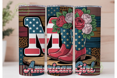 American Girl 20oz Tumbler Wrap Sublimation PixelChick 