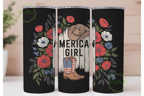 American Girl 20oz Tumbler Wrap Sublimation PixelChick 
