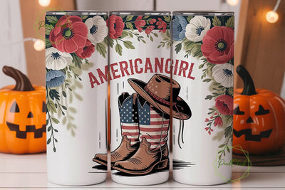 American Girl 20oz Tumbler Wrap Sublimation PixelChick 