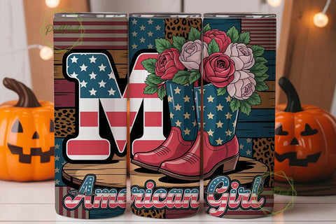 American Girl 20oz Tumbler Wrap Sublimation PixelChick 