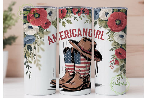 American Girl 20oz Tumbler Wrap Sublimation PixelChick 