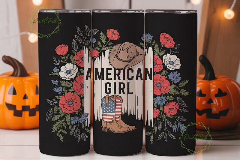 American Girl 20oz Tumbler Wrap Sublimation PixelChick 
