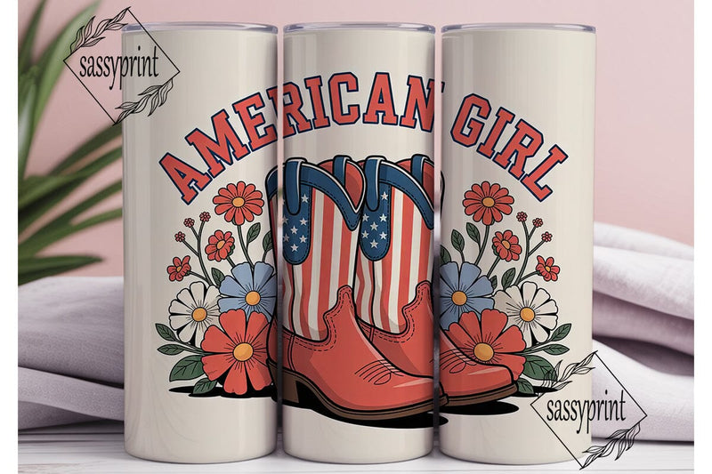 American Girl 20oz Tumbler Wrap Sublimation sassyprint 