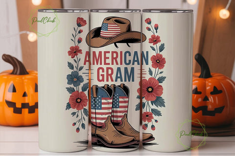 American Gram 20oz Tumbler Wrap Sublimation PixelChick 
