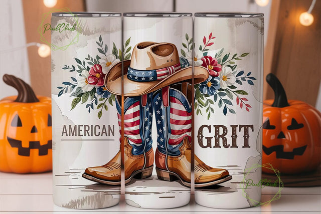 American Grit 20oz Tumbler Wrap Sublimation PixelChick 