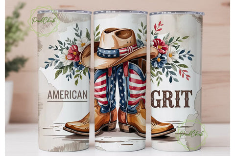 American Grit 20oz Tumbler Wrap Sublimation PixelChick 