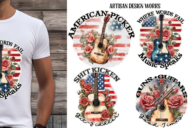 American Guitar Sublimation Set Sublimation Whimsical Inklings 