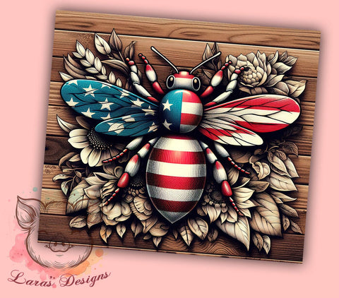 American Honey 20oz Tumbler Png, Straight & Tapered Tumbler Png, Patriotic America Bee Tumbler Png, Digital Download PNG Sublimation Lara' s Designs 