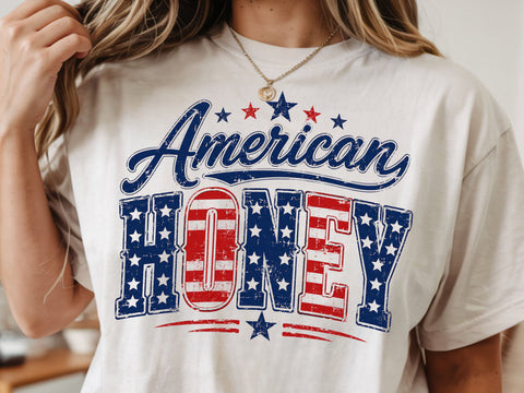 American Honey PNG, Retro 4th of July Shirt Design, Trendy Patriotic USA Sublimation, Preppy Memorial Day SVG DesignDestine 