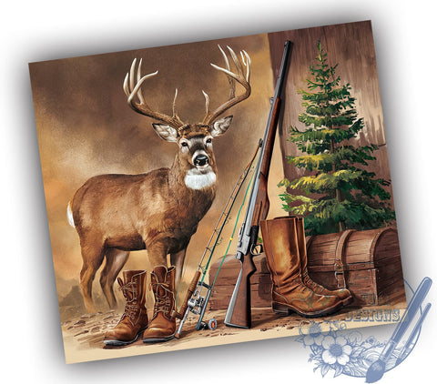 American Hunting 20oz Skinny Tumbler, Fishing And Deer Hunter Tumbler Png, Straight & Tapered Tumbler Wrap, Instant Digital Download Sublimation ToriDesigns 