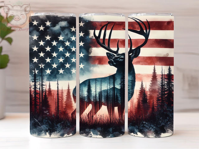 American Hunting 20oz Tumbler Png, Straight & Tapered Tumbler Png, Deer Hunting Tumbler Png, Digital Download PNG Sublimation Lara' s Designs 