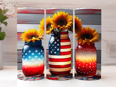American Jar 20oz Tumbler Png, Straight & Tapered Tumbler Png, USA Flag Jar Tumbler Png, Digital Download PNG Sublimation Lara' s Designs 