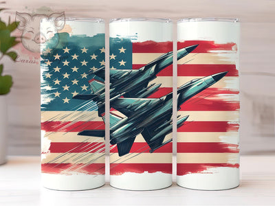 American Jet Flying 20oz Tumbler Png, Straight & Tapered Tumbler Png, Memorial Day Tumbler Png, Digital Download PNG Sublimation Lara' s Designs 