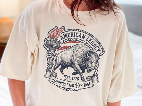 American Legacy PNG, Handcrafted Heritage Buffalo Design SVG DesignDestine 