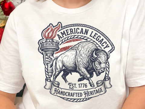 American Legacy PNG, Handcrafted Heritage Buffalo Design SVG DesignDestine 