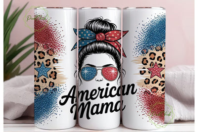 American Mama 20oz Tumbler Wrap Sublimation PixelChick 