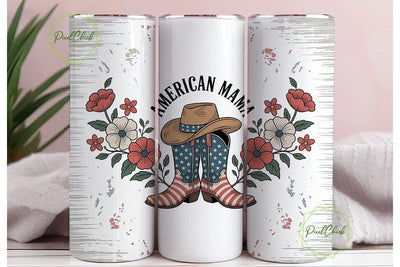 American Mama 20oz Tumbler Wrap Sublimation PixelChick 