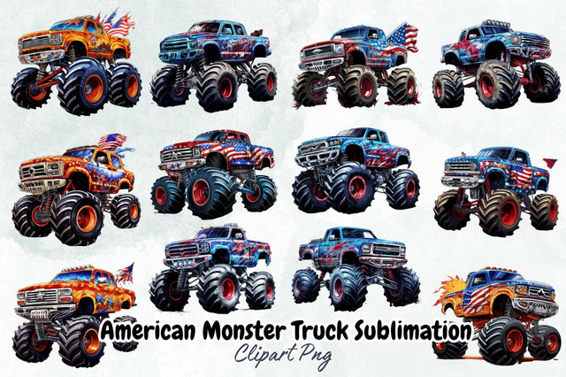 American Monster Truck Sublimation Bundle Sublimation Designangry 