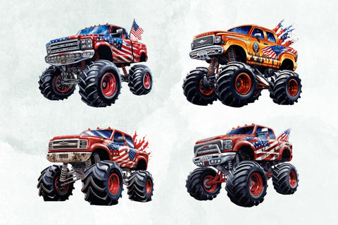 American Monster Truck Sublimation Bundle Sublimation Designangry 