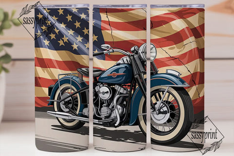 American Motorcycle 20oz Tumbler Wrap Sublimation sassyprint 