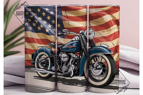 American Motorcycle 20oz Tumbler Wrap Sublimation sassyprint 