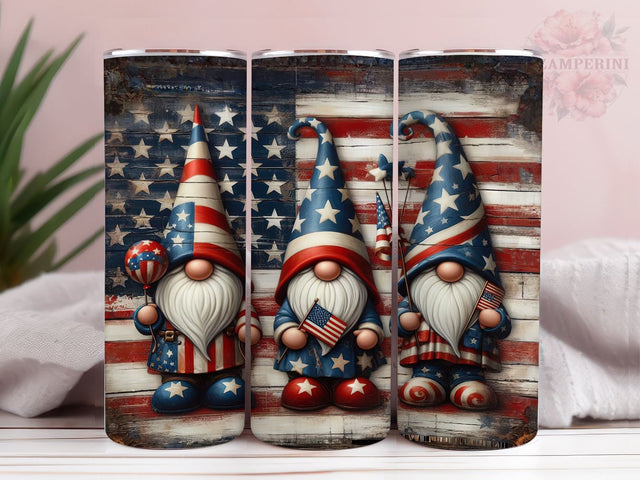 American Patriotic Gnomes 20oz Tumbler Wrap PNG, 4th of July Tumbler Png, Straight & Tapered Tumbler Wrap, Instant Digital Download Sublimation Li Zamperini 