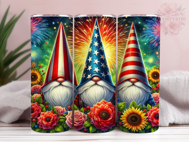 American Patriotic Gnomes 20oz Tumbler Wrap PNG, 4th of July Tumbler Png, Straight & Tapered Tumbler Wrap, Instant Digital Download Sublimation Li Zamperini 
