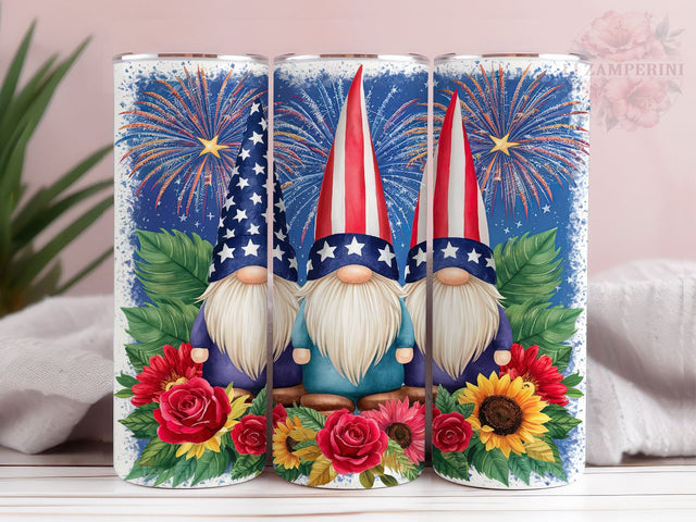 American Patriotic Gnomes 20oz Tumbler Wrap PNG, 4th of July Tumbler Png, Straight & Tapered Tumbler Wrap, Instant Digital Download Sublimation Li Zamperini 