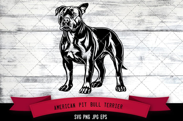 American Pit Bull Terrier SVG, Dog SVG, Logo - Digital Download with Commercial License for Cricut, Silhouette, Scan N Cut Crafting SVG Loveleen Kaur 