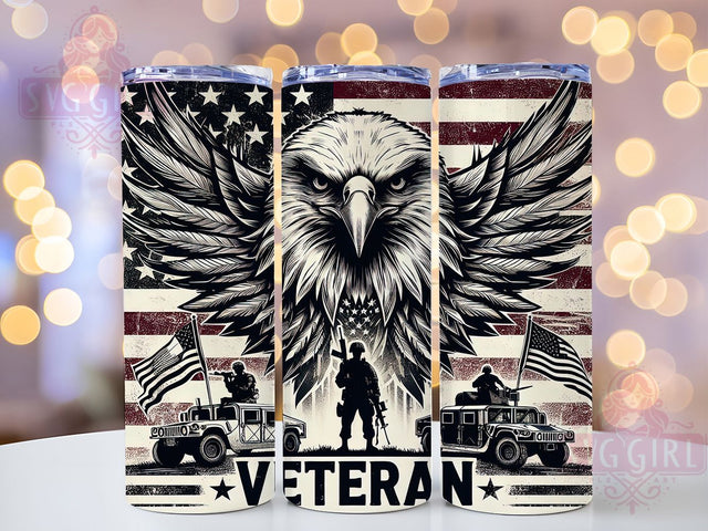 American Pride Military Veteran Wrap, Military Flag Tumbler, Patriotic USA Tumbler, 20oz Military Wrap, USA Flag Sublimation, Armed Forces Tumbler, American Pride Tumbler Sublimation SvggirlplusArt 