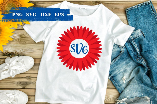 American Sunflower Monogram SVG SVG SvgOcean 
