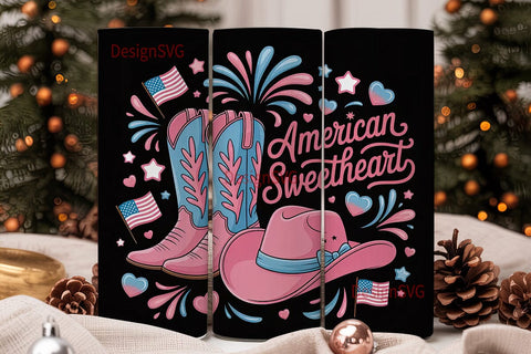 American Sweetheart 20oz Tumbler Sublimation DesignSVG 