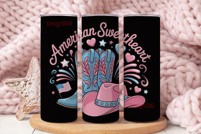 American Sweetheart 20oz Tumbler Sublimation DesignSVG 