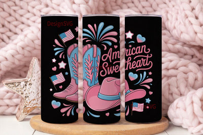American Sweetheart 20oz Tumbler Sublimation DesignSVG 