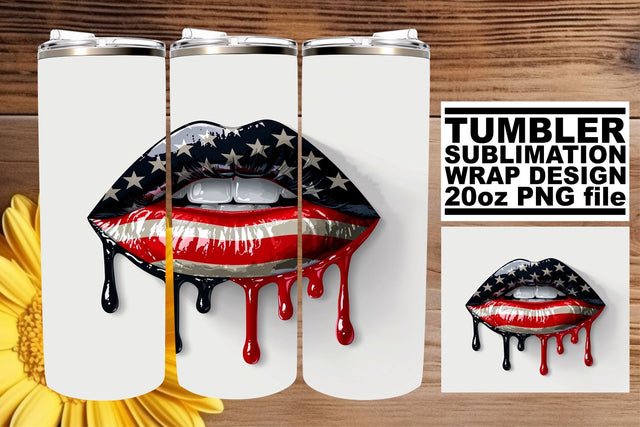 American Sweetheart: Patriotic Lip Design Sublimation afrosvg 