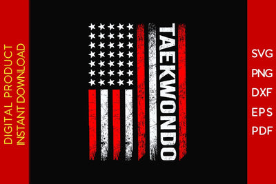 American Taekwondo With USA Flag SVG PNG PDF Cut File SVG Creativedesigntee 