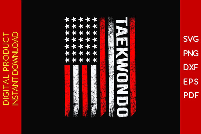 American Taekwondo With USA Flag SVG PNG PDF Cut File SVG Creativedesigntee 