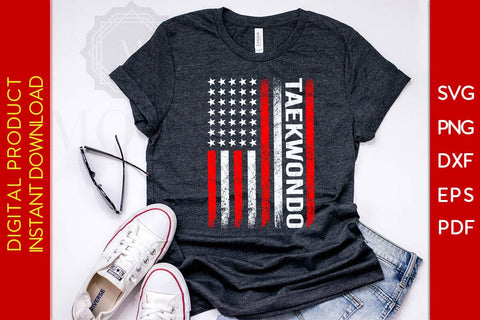 American Taekwondo With USA Flag SVG PNG PDF Cut File SVG Creativedesigntee 