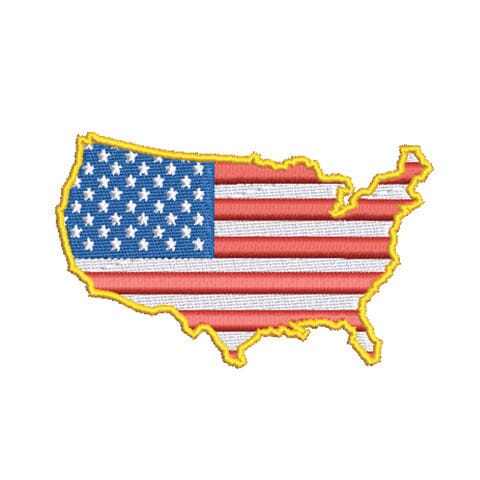 American USA Flag Map Embroidery Design Embroidery/Applique DESIGNS Creatively Embroidery 