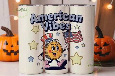 American Vibes 20oz Tumbler Wrap Sublimation PixelChick 