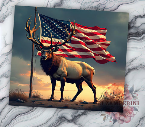 American Wildlife Elk Hunting Tumbler, 20oz Elk Mug, American Wildlife Tumbler, Nature Lover Gift, Elk Sublimation Design, Wildlife Drinkware, Hunting Theme Tumbler Sublimation Li Zamperini 