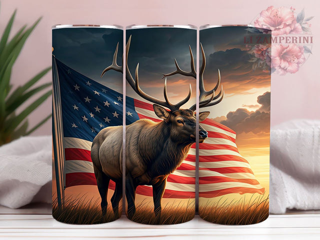 American Wildlife Elk Hunting Tumbler, 20oz Elk Mug, American Wildlife Tumbler, Nature Lover Gift, Elk Sublimation Design, Wildlife Drinkware, Hunting Theme Tumbler Sublimation Li Zamperini 