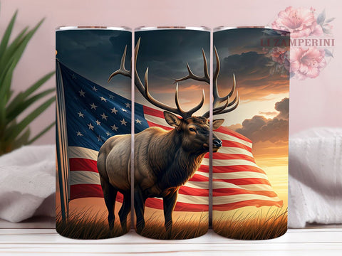 American Wildlife Elk Hunting Tumbler, 20oz Elk Mug, American Wildlife Tumbler, Nature Lover Gift, Elk Sublimation Design, Wildlife Drinkware, Hunting Theme Tumbler Sublimation Li Zamperini 