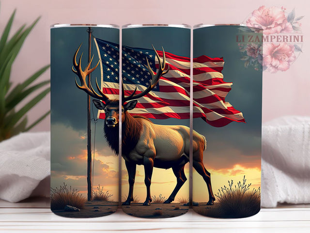 American Wildlife Elk Hunting Tumbler, 20oz Elk Mug, American Wildlife Tumbler, Nature Lover Gift, Elk Sublimation Design, Wildlife Drinkware, Hunting Theme Tumbler Sublimation Li Zamperini 