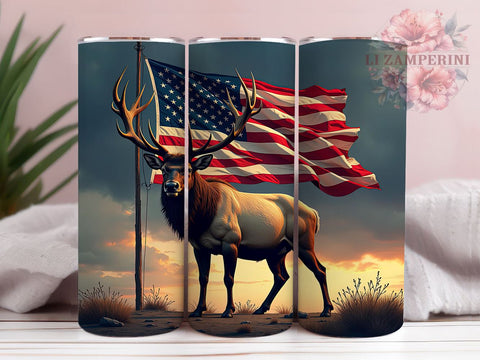 American Wildlife Elk Hunting Tumbler, 20oz Elk Mug, American Wildlife Tumbler, Nature Lover Gift, Elk Sublimation Design, Wildlife Drinkware, Hunting Theme Tumbler Sublimation Li Zamperini 