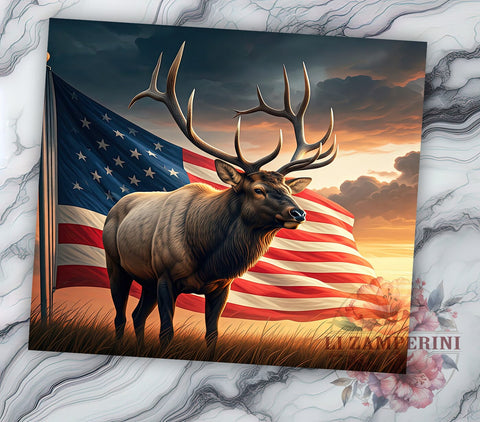 American Wildlife Elk Hunting Tumbler, 20oz Elk Mug, American Wildlife Tumbler, Nature Lover Gift, Elk Sublimation Design, Wildlife Drinkware, Hunting Theme Tumbler Sublimation Li Zamperini 