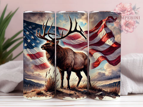 American Wildlife Elk Hunting Tumbler, 20oz Elk Mug, American Wildlife Tumbler, Nature Lover Gift, Elk Sublimation Design, Wildlife Drinkware, Hunting Theme Tumbler Sublimation Li Zamperini 